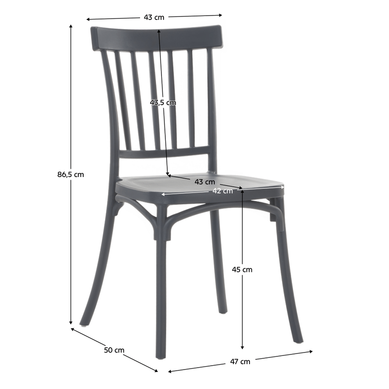 Casa si Gradina - Gradina si terasa - Mobilier exterior - Scaune si sezlonguri gradina - Scaun stivuibil, gri inchis, SAZEN NEW - Infinity.ro
