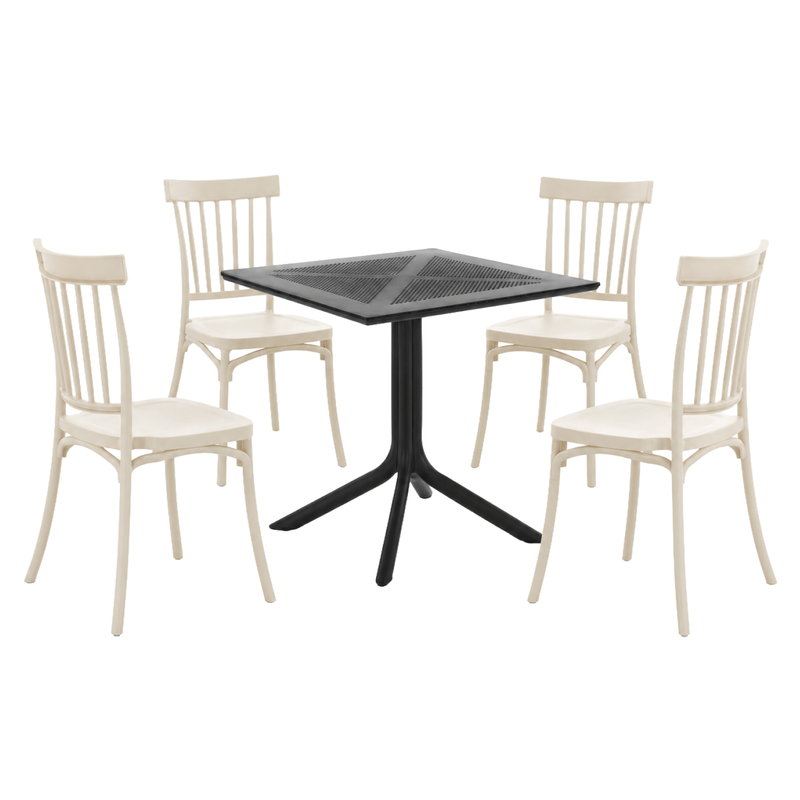 Casa si Gradina - Gradina si terasa - Mobilier exterior - Scaune si sezlonguri gradina - Scaun stivuibil, gri-maroniu Taupe casmir, SAZEN NEW - Infinity.ro
