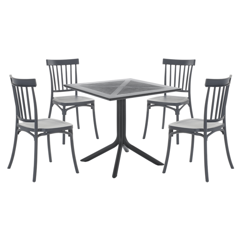 Casa si Gradina - Gradina si terasa - Mobilier exterior - Scaune si sezlonguri gradina - Scaun stivuibil, gri inchis, SAZEN NEW - Infinity.ro