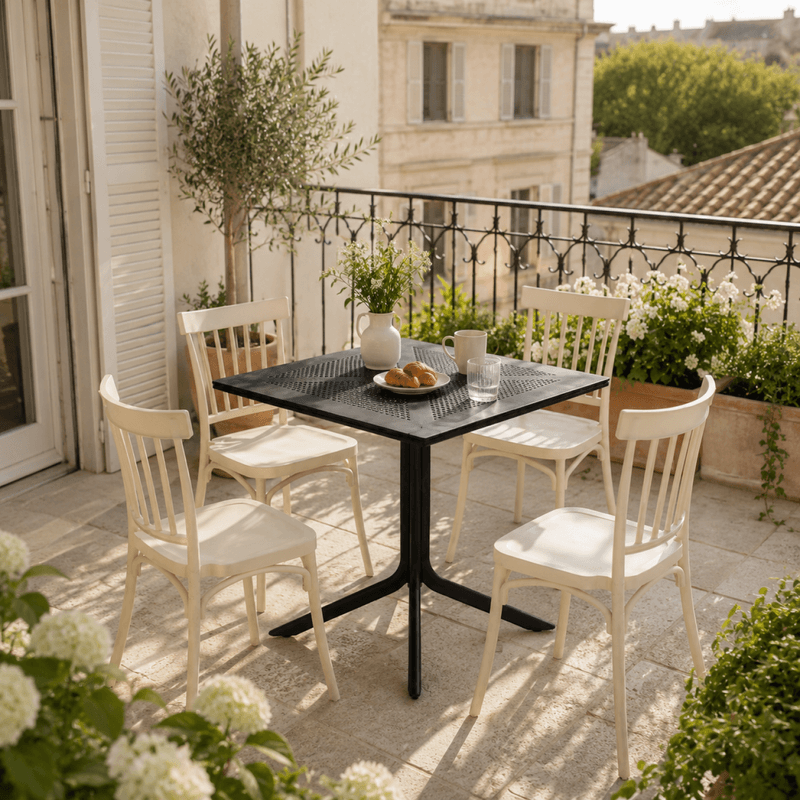 Casa si Gradina - Gradina si terasa - Mobilier exterior - Scaune si sezlonguri gradina - Scaun stivuibil, gri-maroniu Taupe casmir, SAZEN NEW - Infinity.ro