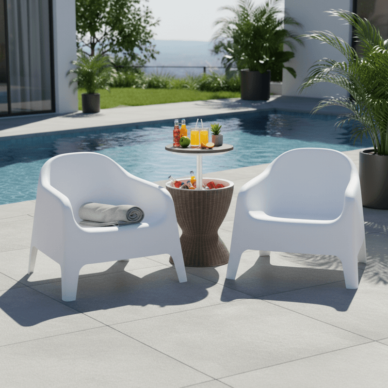 Casa si Gradina - Gradina si terasa - Mobilier exterior - Scaune si sezlonguri gradina - Scaun stivuibil, alb, plastic, SOKRA NEW - Infinity.ro