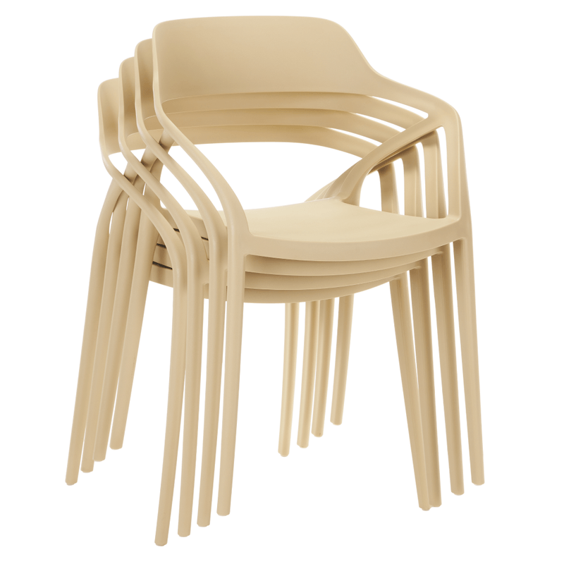Casa si Gradina - Gradina si terasa - Mobilier exterior - Scaune si sezlonguri gradina - Scaun stivuibil, gri-maroniu Taupe, ALFIO - Infinity.ro