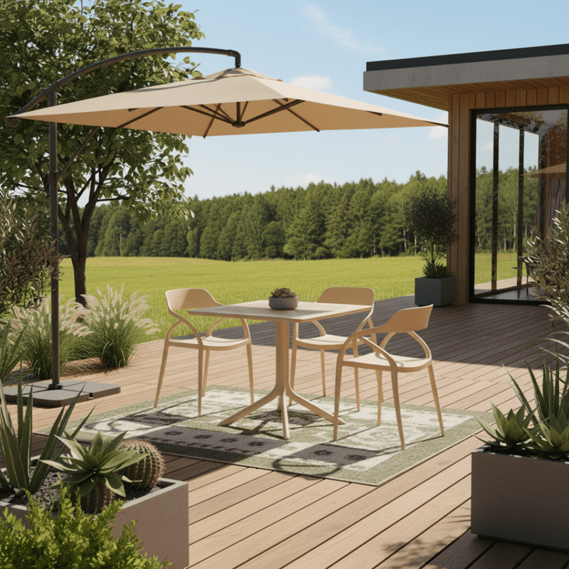 Casa si Gradina - Gradina si terasa - Mobilier exterior - Scaune si sezlonguri gradina - Scaun stivuibil, gri-maroniu Taupe, ALFIO - Infinity.ro