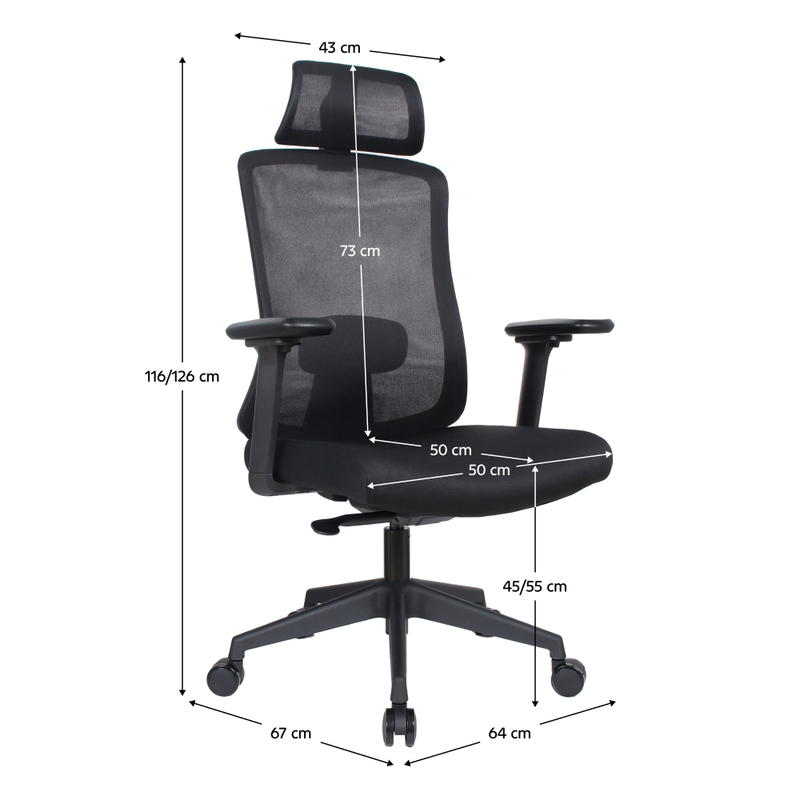 Casa si Gradina - Mobilier - Scaune si fotolii - Scaune - Fotoliu de birou, negru, portanta 150 kg, ROSANO - Infinity.ro