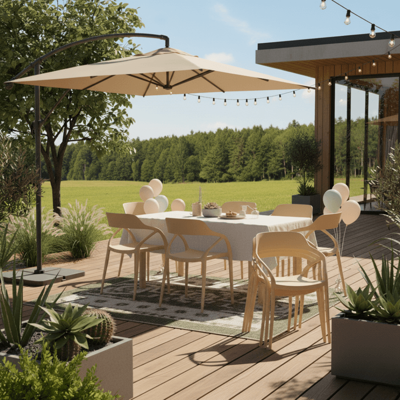 Casa si Gradina - Gradina si terasa - Mobilier exterior - Scaune si sezlonguri gradina - Scaun stivuibil, gri-maroniu Taupe, ALFIO - Infinity.ro