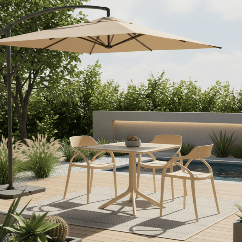 Casa si Gradina - Gradina si terasa - Mobilier exterior - Scaune si sezlonguri gradina - Scaun stivuibil, gri-maroniu Taupe, ALFIO - Infinity.ro