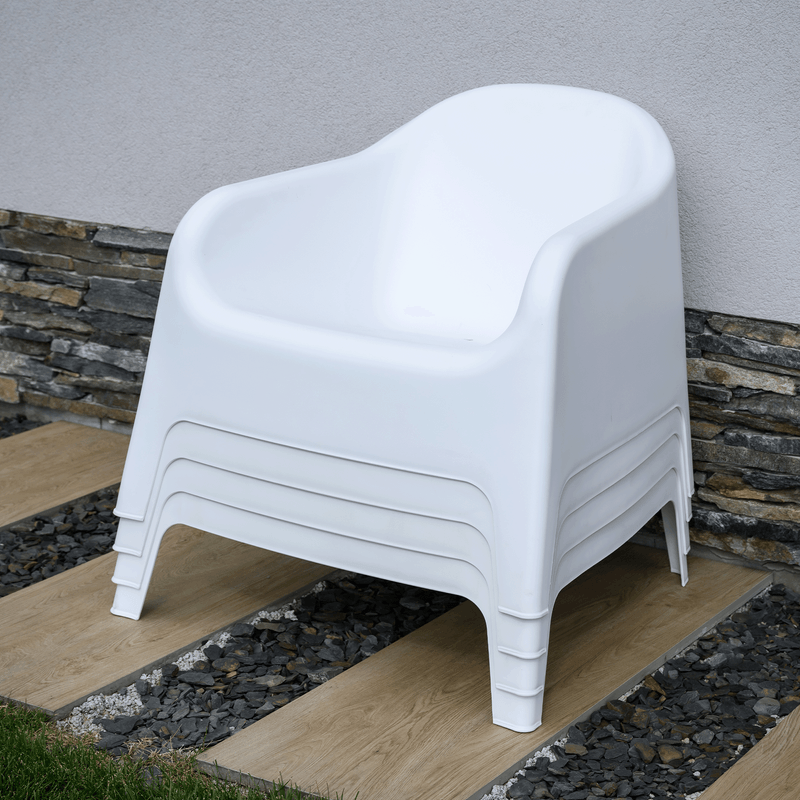 Casa si Gradina - Gradina si terasa - Mobilier exterior - Scaune si sezlonguri gradina - Scaun stivuibil, alb, plastic, SOKRA NEW - Infinity.ro