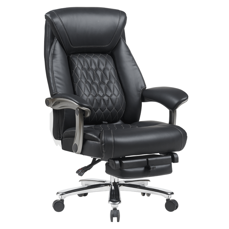Casa si Gradina - Mobilier - Scaune si fotolii - Scaune - Fotoliu de birou, piele ecologica neagra/crom, portanta 150 kg, URIEN - Infinity.ro