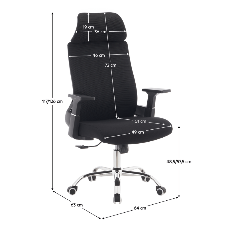 Casa si Gradina - Mobilier - Scaune si fotolii - Scaune - Fotoliu de birou, negru/crom, portanta 150 kg, HOLGER - Infinity.ro