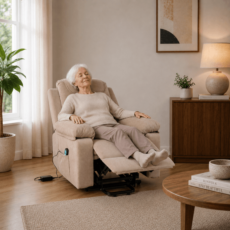 Ingrijire personala si Cosmetice - Sanatate si wellness - Articole wellness - Fotolii de masaj - Fotoliu pozitionabil cu masaj si incalzire, maro, LIFTELO - Infinity.ro
