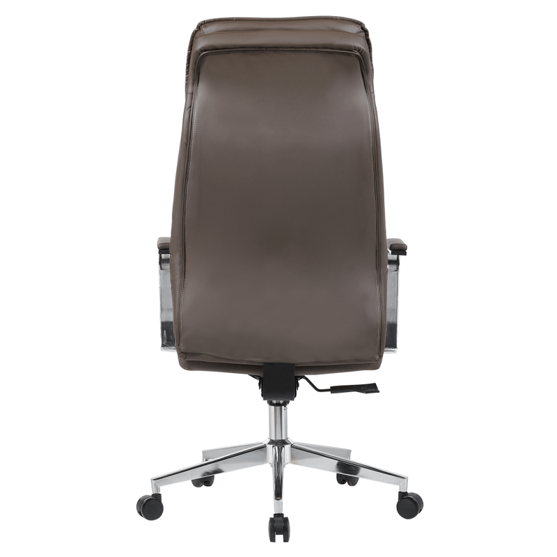 Casa si Gradina - Mobilier - Scaune si fotolii - Scaune - Fotoliu de birou, piele ecologica gri-maro/crom, capacitate incarcare 150 kg, ELADIO - Infinity.ro