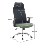 Casa si Gradina - Mobilier - Scaune si fotolii - Scaune - Fotoliu de birou, gri inchis/verde/crom, portanta 150 kg, HOLGER - Infinity.ro