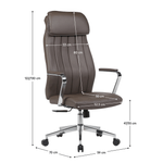 Casa si Gradina - Mobilier - Scaune si fotolii - Scaune - Fotoliu de birou, piele ecologica gri-maro/crom, capacitate incarcare 150 kg, ELADIO - Infinity.ro