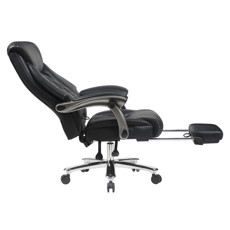 Casa si Gradina - Mobilier - Scaune si fotolii - Scaune - Fotoliu de birou, piele ecologica neagra/crom, portanta 150 kg, URIEN - Infinity.ro