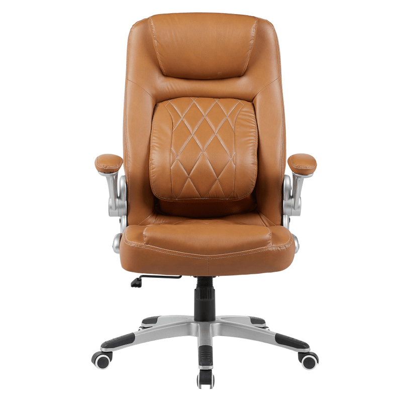 Casa si Gradina - Mobilier - Scaune si fotolii - Scaune - Fotoliu de birou, piele ecologica maro/argintiu, portanta 150 kg, GREKO - Infinity.ro