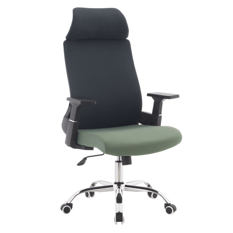 Casa si Gradina - Mobilier - Scaune si fotolii - Scaune - Fotoliu de birou, gri inchis/verde/crom, portanta 150 kg, HOLGER - Infinity.ro