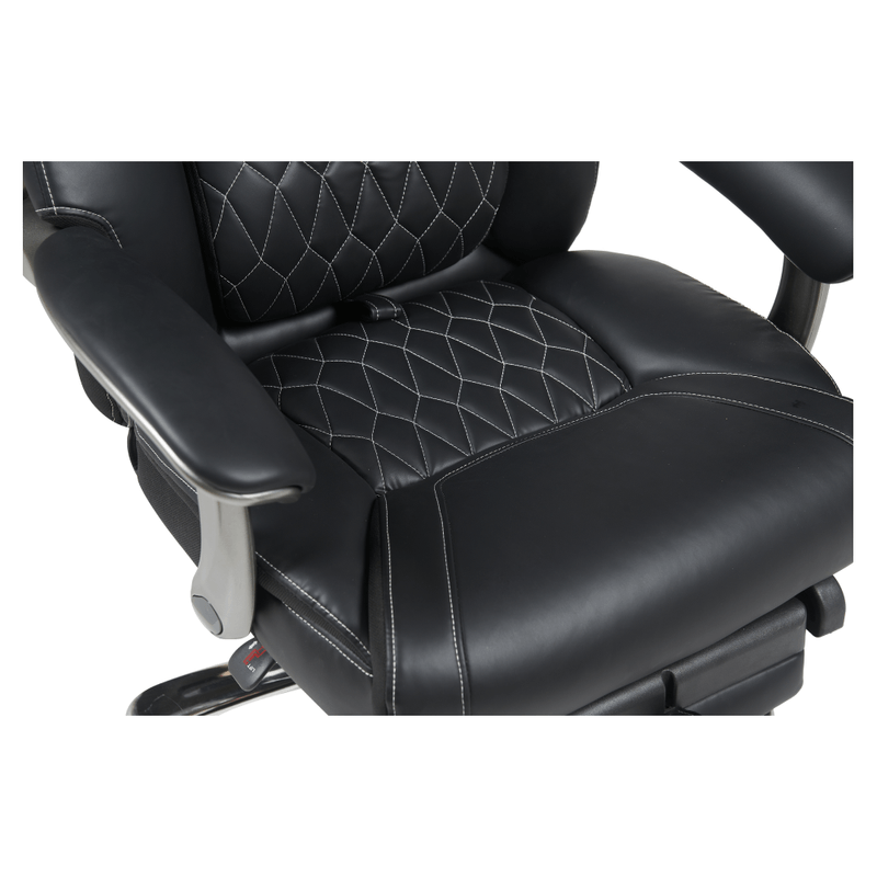 Casa si Gradina - Mobilier - Scaune si fotolii - Scaune - Fotoliu de birou, piele ecologica neagra/crom, portanta 150 kg, URIEN - Infinity.ro