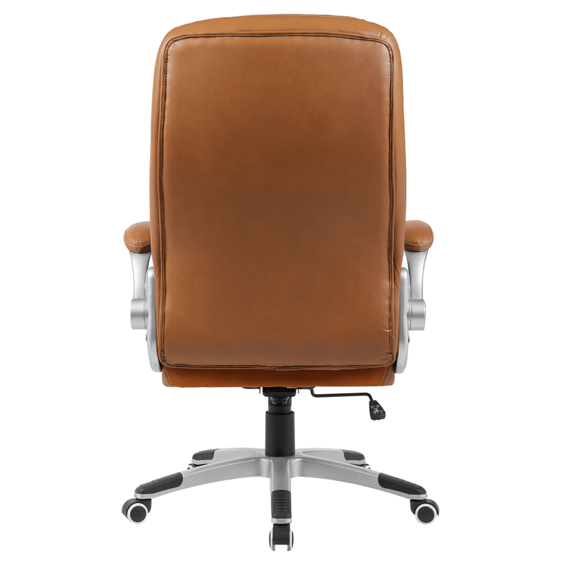 Casa si Gradina - Mobilier - Scaune si fotolii - Scaune - Fotoliu de birou, piele ecologica maro/argintiu, portanta 150 kg, GREKO - Infinity.ro