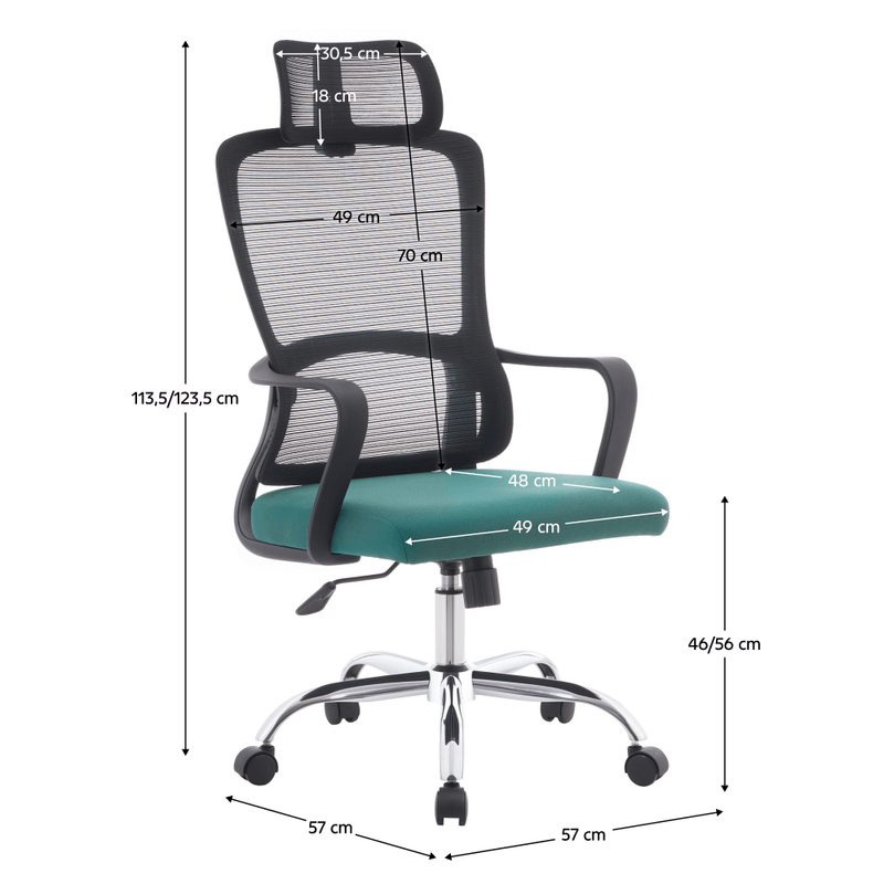 Casa si Gradina - Mobilier - Scaune si fotolii - Scaune - Fotoliu de birou, negru/verde/crom, portanta 150 kg, RANDY - Infinity.ro