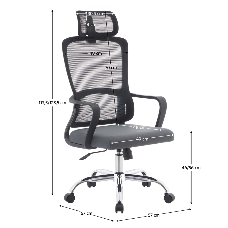 Casa si Gradina - Mobilier - Scaune si fotolii - Scaune - Fotoliu de birou, negru/gri/crom, portanta 150 kg, RANDY - Infinity.ro