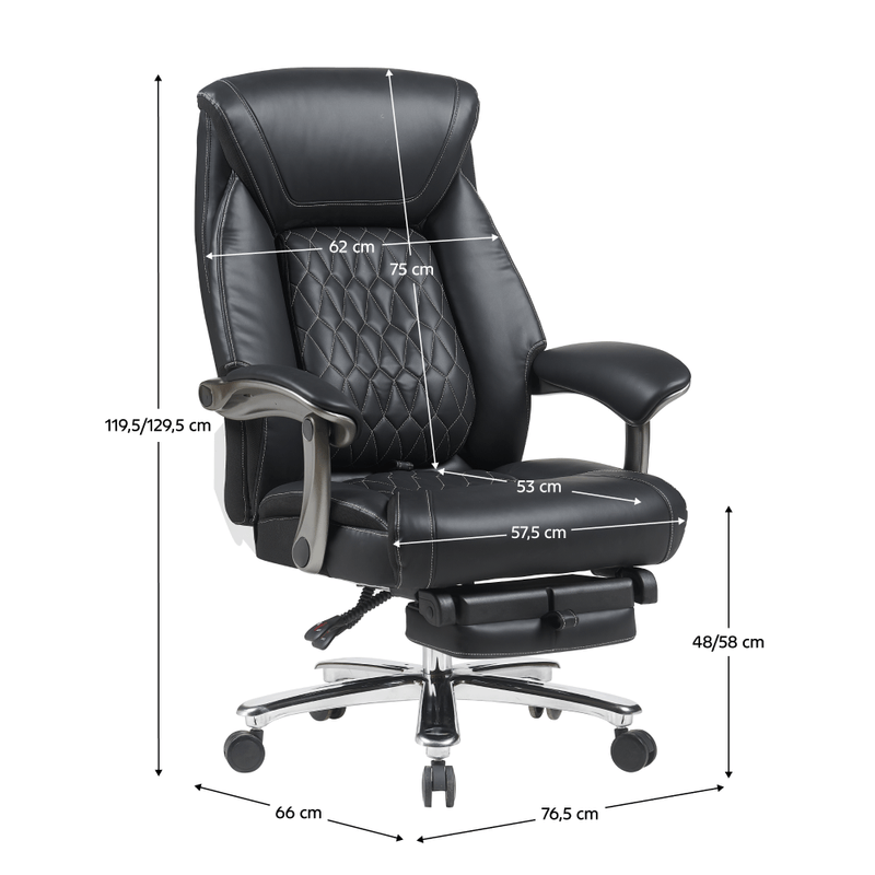 Casa si Gradina - Mobilier - Scaune si fotolii - Scaune - Fotoliu de birou, piele ecologica neagra/crom, portanta 150 kg, URIEN - Infinity.ro
