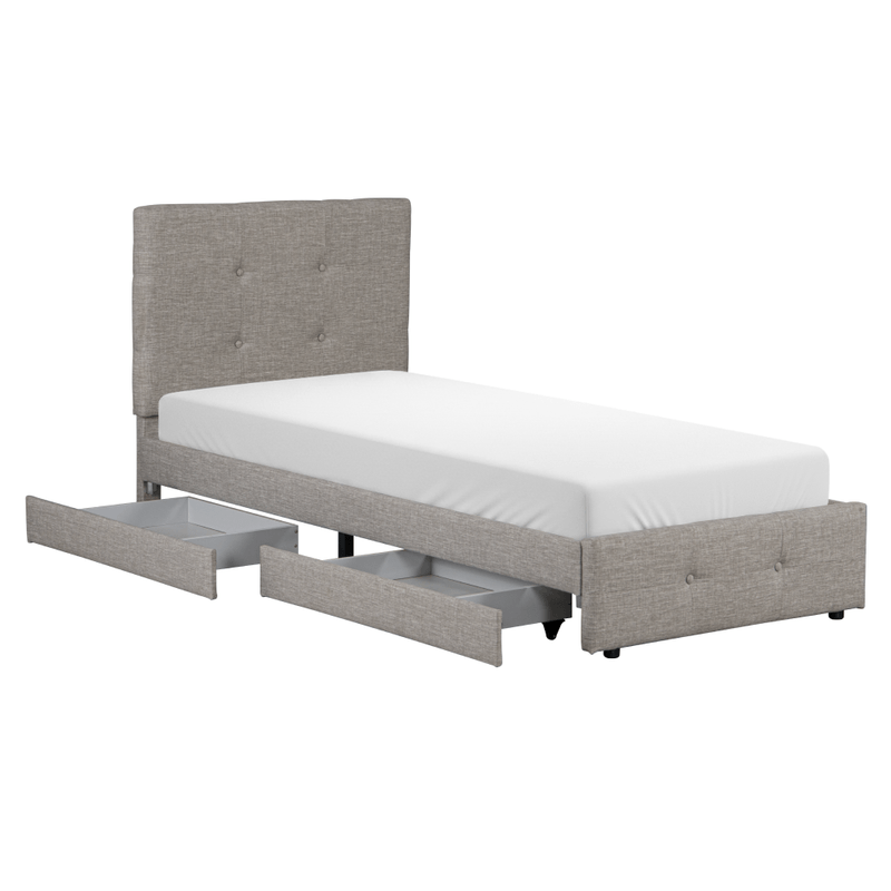 Casa si Gradina - Mobilier - Paturi si accesorii - Paturi - Pat cu spatiu de depozitare, gri deschis, 90x200, DOREA - Infinity.ro