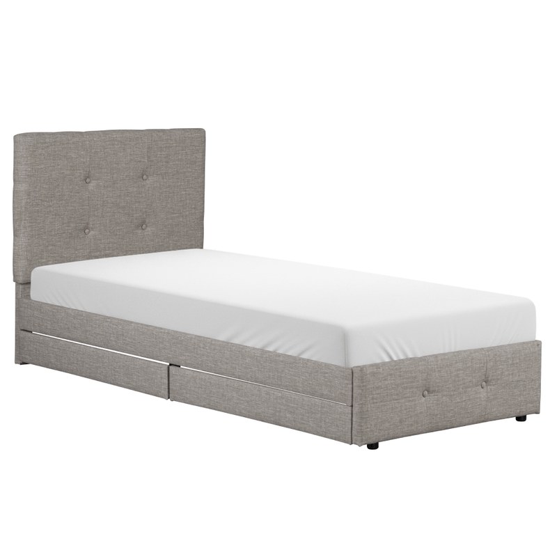 Casa si Gradina - Mobilier - Paturi si accesorii - Paturi - Pat cu spatiu de depozitare, gri deschis, 90x200, DOREA - Infinity.ro