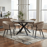 Casa si Gradina - Mobilier - Scaune si fotolii - Scaune - Scaun de bucatarie, bej deschis tesatura velvet/negru, BLER - Infinity.ro