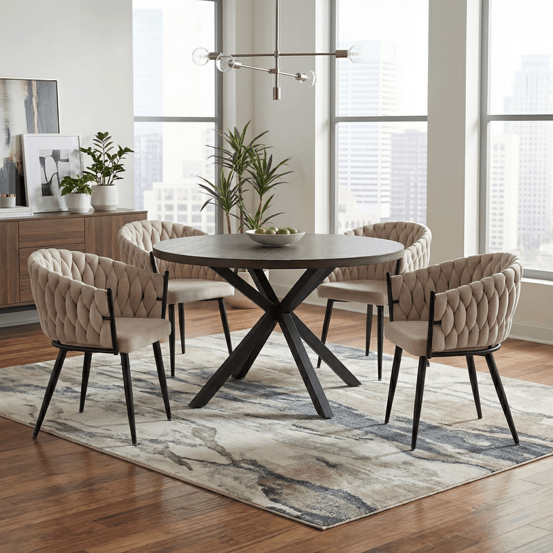 Casa si Gradina - Mobilier - Scaune si fotolii - Scaune - Scaun de bucatarie, bej deschis tesatura velvet/negru, BLER - Infinity.ro