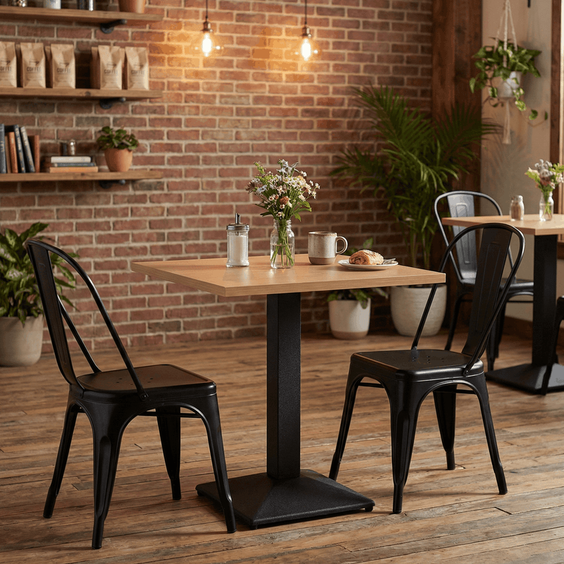 Casa si Gradina - Mobilier - Mese si birouri - Mese bucatarie si dining - Masa de sufragerie bistro, stejar sonoma/negru, 70x70 cm, RINALDO TYP 1 - Infinity.ro