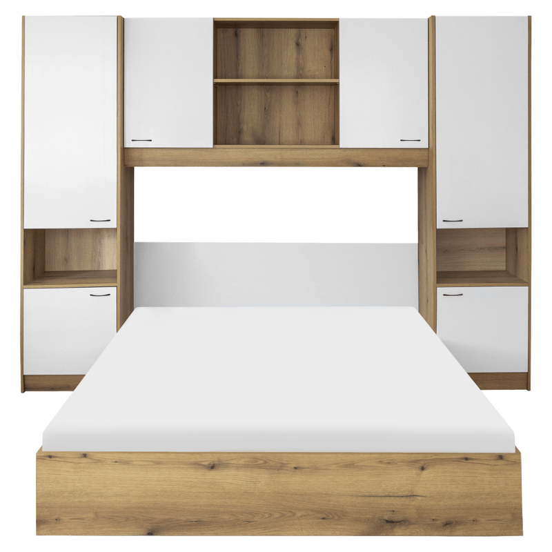 Casa si Gradina - Mobilier - Seturi de mobilier - Seturi dormitor - Pat cu extensie, 160x200, alb luciu inalt HG, MILAGA - Infinity.ro