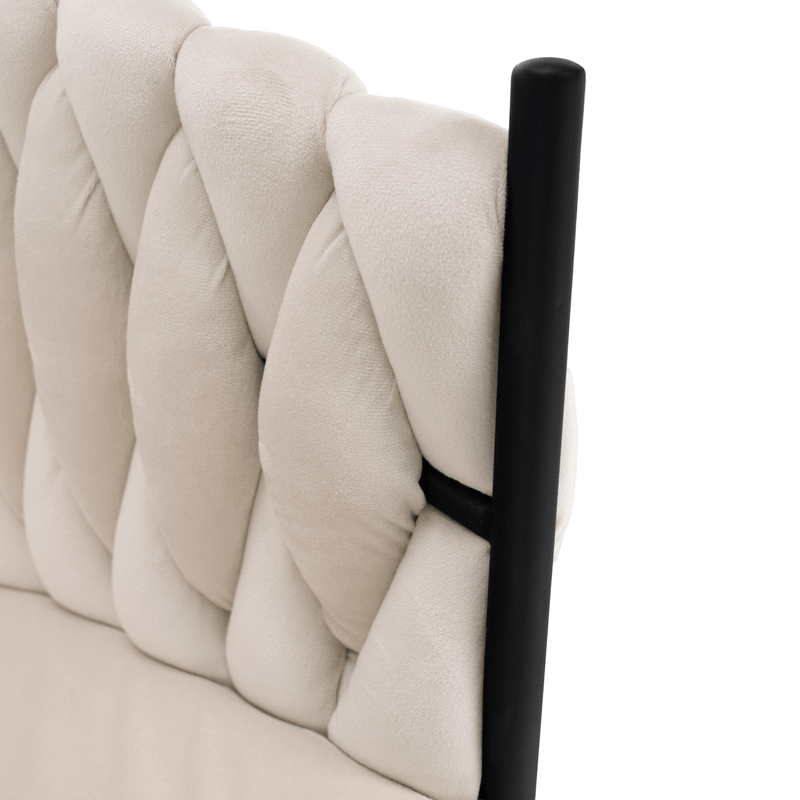 Casa si Gradina - Mobilier - Scaune si fotolii - Scaune - Scaun de bucatarie, bej deschis tesatura velvet/negru, BLER - Infinity.ro