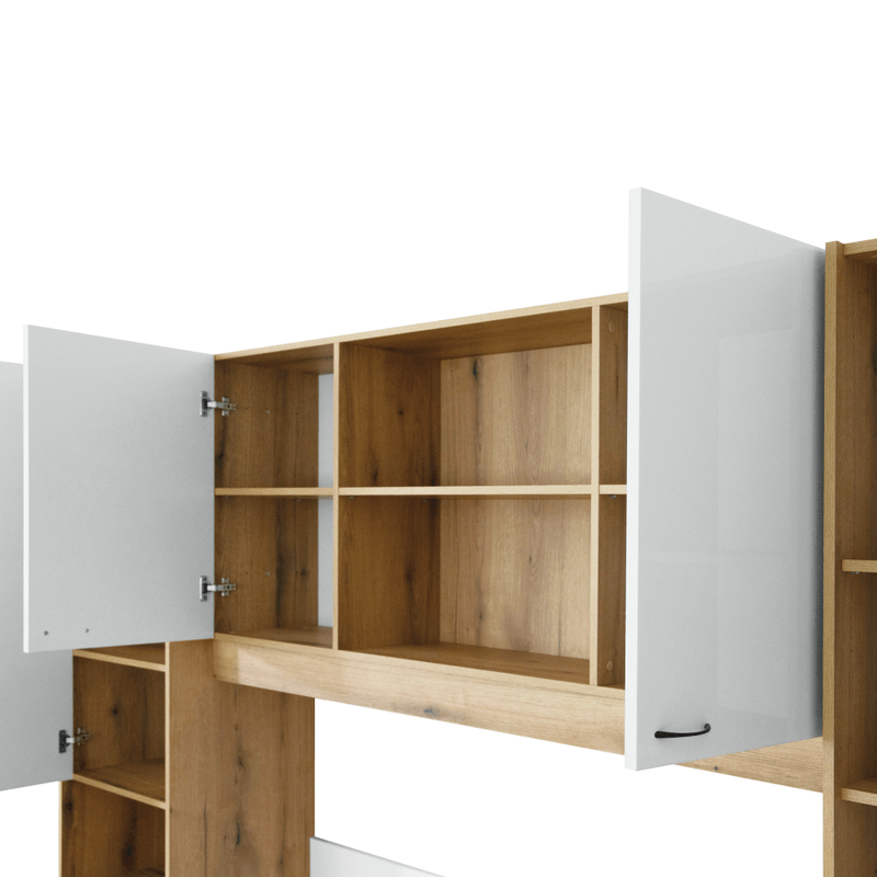 Casa si Gradina - Mobilier - Seturi de mobilier - Seturi dormitor - Pat cu extensie, 160x200, alb luciu inalt HG, MILAGA - Infinity.ro