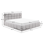 Casa si Gradina - Mobilier - Paturi si accesorii - Paturi - Pat cu somiera metalica si spatiu de depozitare, 160x200, gri, SORELA - Infinity.ro