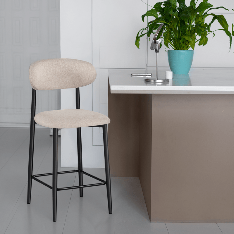 Casa si Gradina - Mobilier - Scaune si fotolii - Scaune - Scaun de bar, tesatura bej/negru, ZAJDA TYP 2 - Infinity.ro