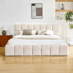 Casa si Gradina - Mobilier - Paturi si accesorii - Paturi - Pat cu somiera metalica si spatiu de depozitare, 180x200, bej, SORELA - Infinity.ro