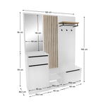 Casa si Gradina - Mobilier - Dulapuri si sifoniere - Dulapuri - Set de hol, alb extra lucios HG/stejar artisan, ALIVA V2 - Infinity.ro