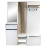 Casa si Gradina - Mobilier - Dulapuri si sifoniere - Dulapuri - Set de hol, alb extra lucios HG/stejar artisan, ALIVA V2 - Infinity.ro