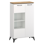 Casa si Gradina - Mobilier - Comode si corpuri - Corpuri bucatarie - Vitrina joasa, alb/stejar evoke, VELIS 1D1W - Infinity.ro