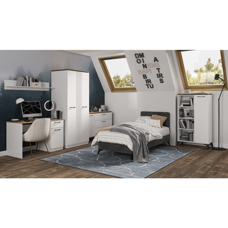 Casa si Gradina - Mobilier - Comode si corpuri - Corpuri bucatarie - Vitrina, alb/stejar evoke, VELIS 1D - Infinity.ro
