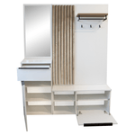 Casa si Gradina - Mobilier - Dulapuri si sifoniere - Dulapuri - Set de hol, alb extra lucios HG/stejar artisan, ALIVA V2 - Infinity.ro
