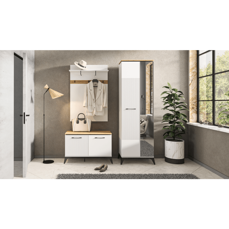 Casa si Gradina - Mobilier - Comode si corpuri - Comode - Masuta TV, alb/stejar evoke, VELIS 2D1S/170 - Infinity.ro