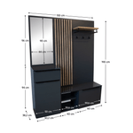 Casa si Gradina - Mobilier - Dulapuri si sifoniere - Dulapuri - Set de hol, antracit extra lucios HG/stejar artisan, ALIVA V2 - Infinity.ro