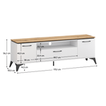 Casa si Gradina - Mobilier - Comode si corpuri - Comode - Masuta TV, alb/stejar evoke, VELIS 2D1S/170 - Infinity.ro