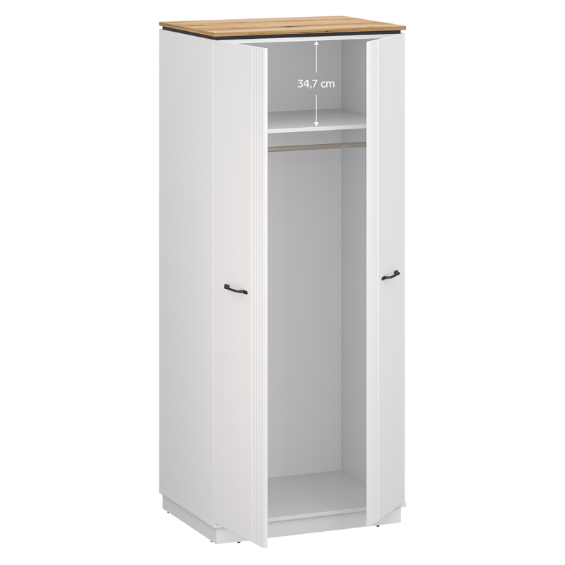 Casa si Gradina - Mobilier - Dulapuri si sifoniere - Dulapuri - Dulap, alb/stejar evoke, VELIS 2D - Infinity.ro
