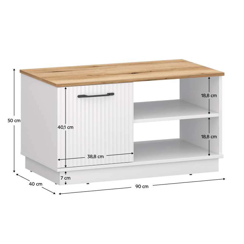 Casa si Gradina - Mobilier - Mese si birouri - Masute de cafea - Masuta de cafea, alb/stejar evoke, VELIS 1D - Infinity.ro