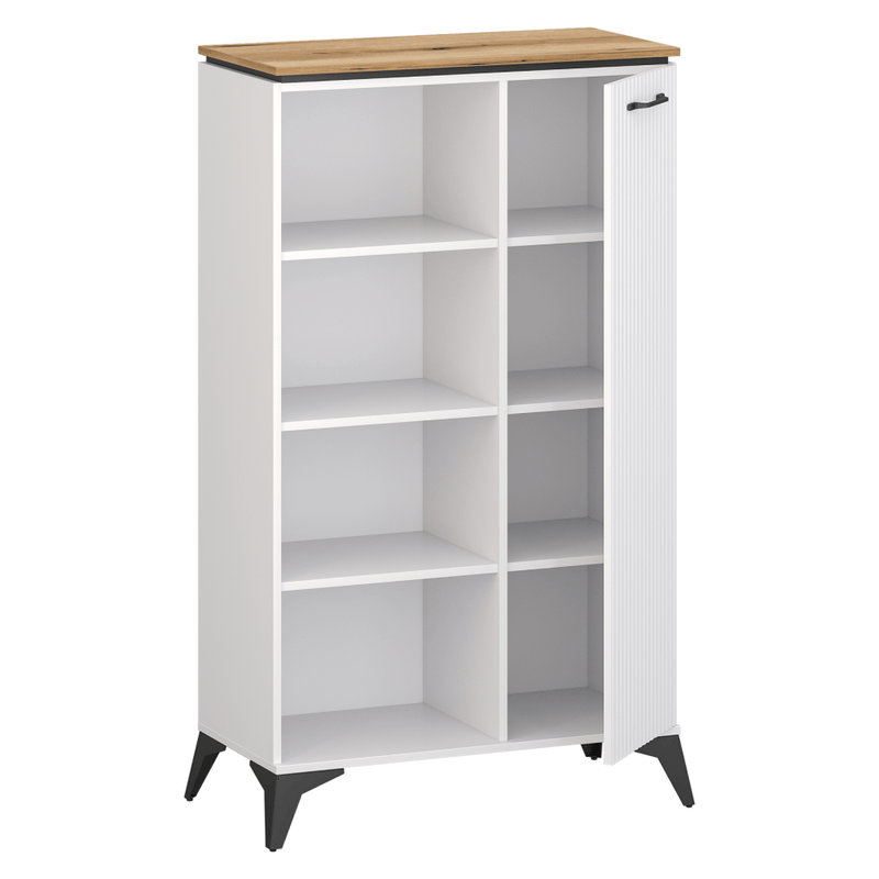 Casa si Gradina - Mobilier - Biblioteci si rafturi - Etajere - Raft jos, alb/stejar evoke, VELIS 1D - Infinity.ro
