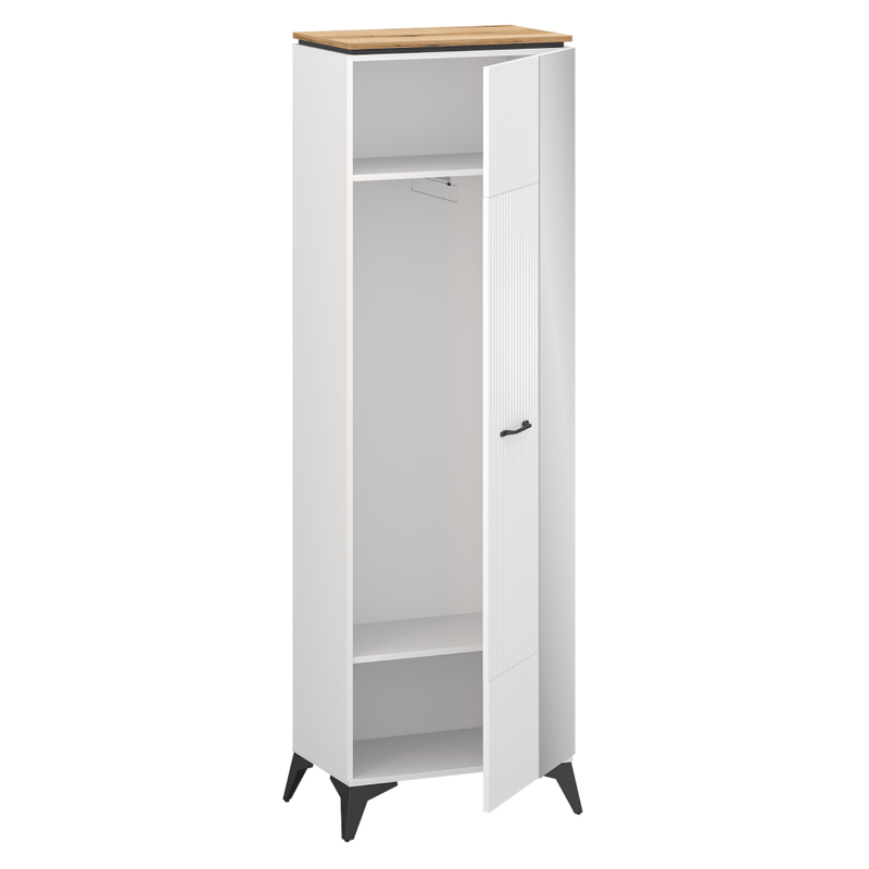 Casa si Gradina - Mobilier - Dulapuri si sifoniere - Dulapuri - Dulap cu oglinda, alb/stejar evoke, VELIS 1D/40 - Infinity.ro