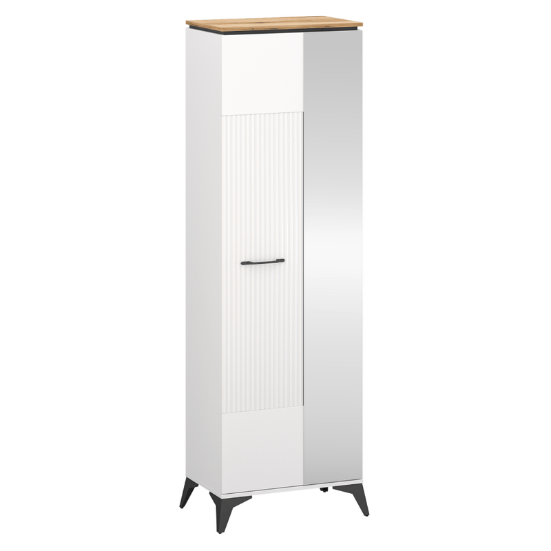 Casa si Gradina - Mobilier - Dulapuri si sifoniere - Dulapuri - Dulap cu oglinda, alb/stejar evoke, VELIS 1D/40 - Infinity.ro