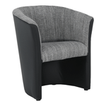 Casa si Gradina - Mobilier - Scaune si fotolii - Fotolii - Fotoliu de club, piele eco Damasko negru/material gri, CUBA - Infinity.ro